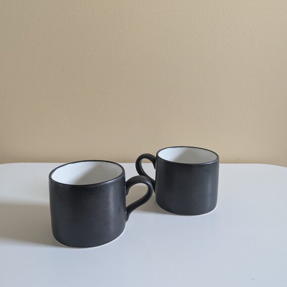 1980s SCRAFFITO BY HABITAT MATTE BLACK VINTAGE MUG SET - Picture 4 of 4